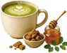 Glass of warm Tasty Moringa Health Mix — Added Sugar ready to serve